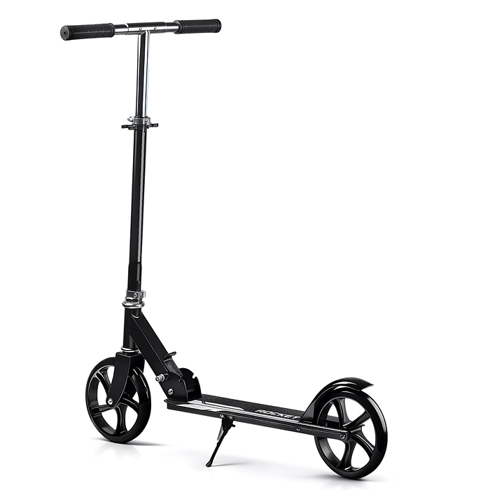 Самокат R0220 ROCKET колеса PU 200 мм, ABEC 7, чёрный (в пакете)