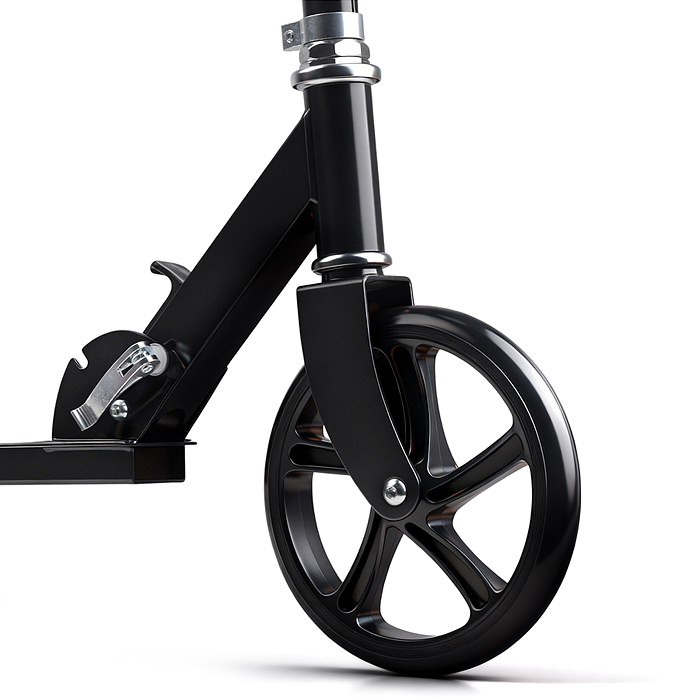 Самокат R0220 ROCKET колеса PU 200 мм, ABEC 7, чёрный (в пакете)