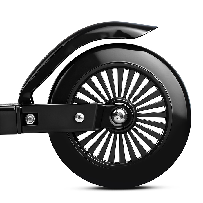 Самокат 2-х колесный R0221 ROCKET,колеса PU/ 125 мм, ABEC 7, черный (в пакете)