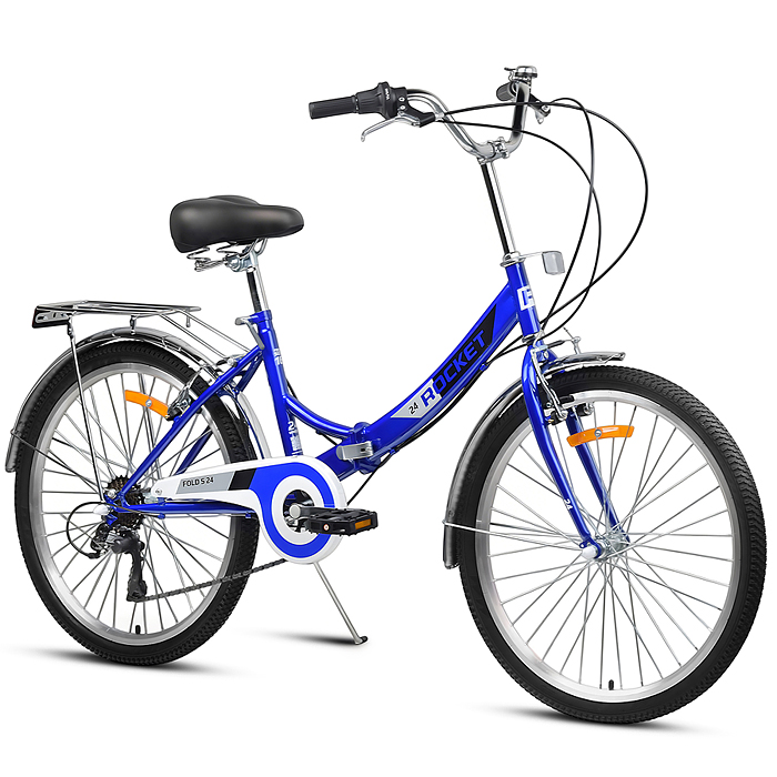 Велосипед 24" Rocket City Fold S 24, цвет синий, размер 16"