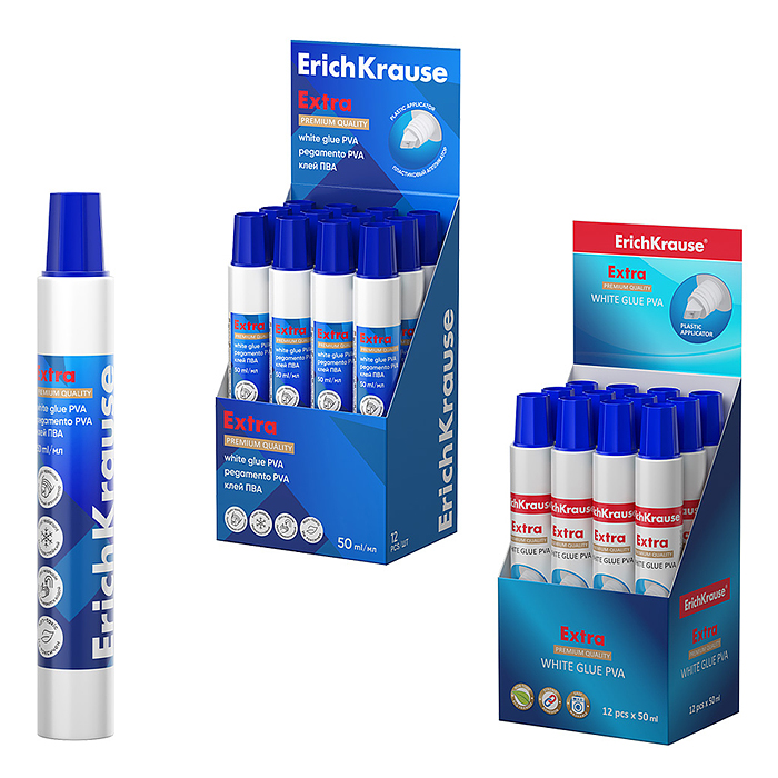 Клей ПВА Extra, 50мл (в дисплее по 12 шт.)