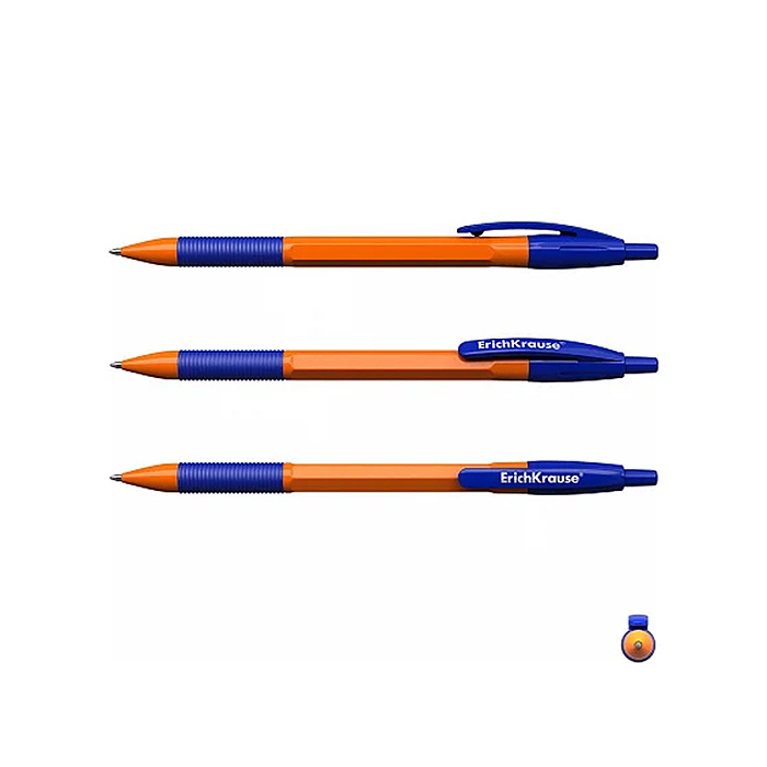 Ручка шариковая автоматическая R-301 Matic&Grip Orange 0.7, цвет чернил синий 