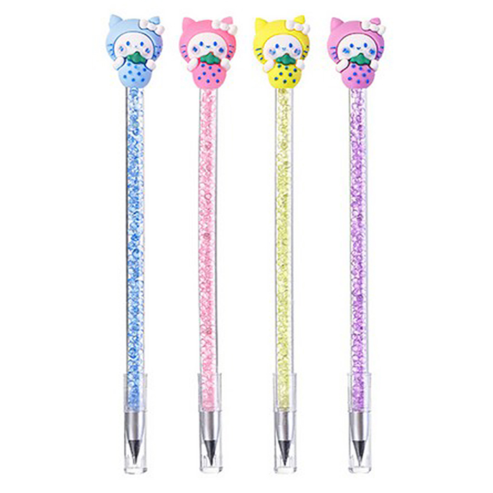 Карандаш вечный "Лапки" с кристаллами внутри корпуса, 3 цвета корпуса в ассортименте