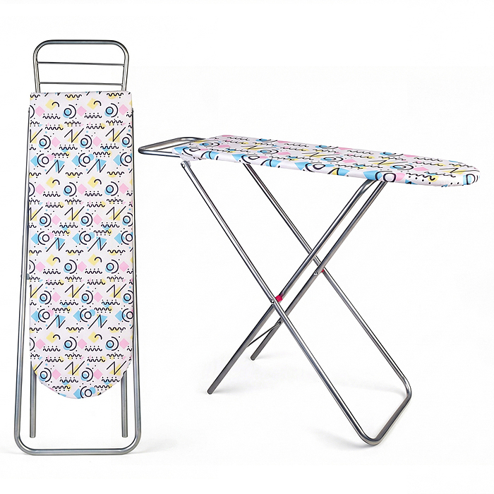 Доска для глажения 9327 металлическая, принт зигзаги