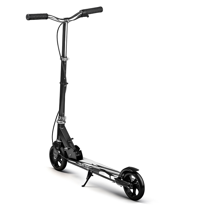 Самокат 2-х колесный R0222 ROCKET,колеса PU/ 145 мм,ABEC 7, черный (в пакете)