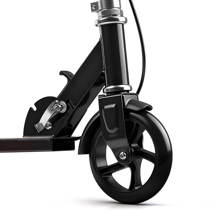 Самокат 2-х колесный R0222 ROCKET,колеса PU/ 145 мм,ABEC 7, черный (в пакете)