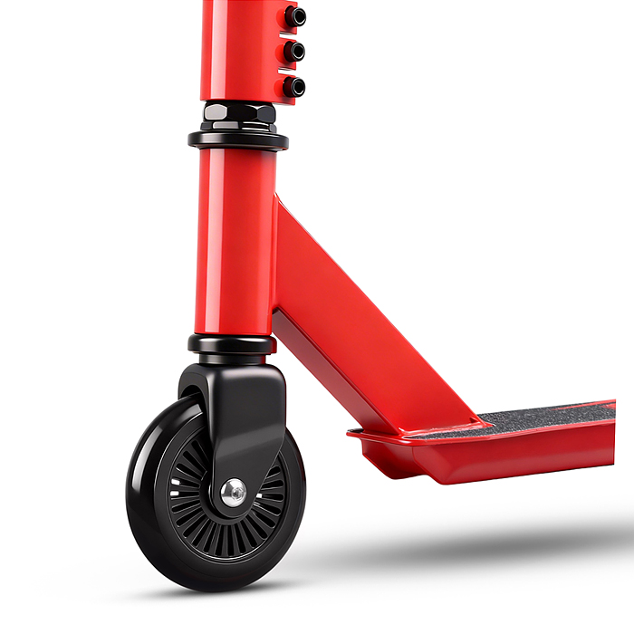 Самокат трюковый ROCKET R0223 колеса PU/пластик 100 мм,ABEC 7, красный (в пакете)