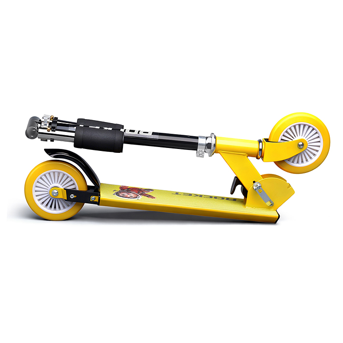 Самокат 2-х колесный R0221 ROCKET,колеса PU/ 125 мм, ABEC 7, жёлтый (в пакете)