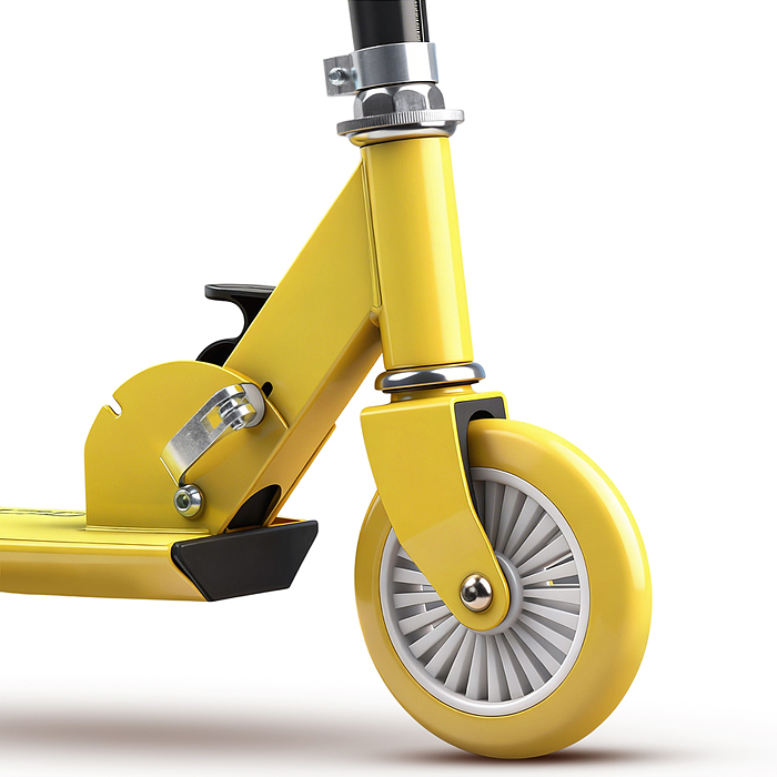 Самокат 2-х колесный R0221 ROCKET,колеса PU/ 125 мм, ABEC 7, жёлтый (в пакете)