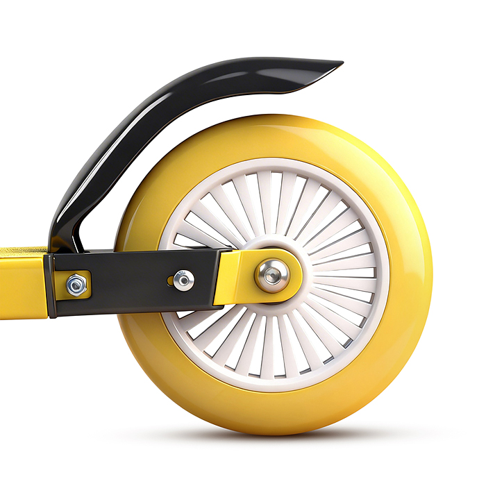 Самокат 2-х колесный R0221 ROCKET,колеса PU/ 125 мм, ABEC 7, жёлтый (в пакете)