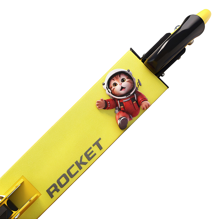 Самокат 2-х колесный R0221 ROCKET,колеса PU/ 125 мм, ABEC 7, жёлтый (в пакете)