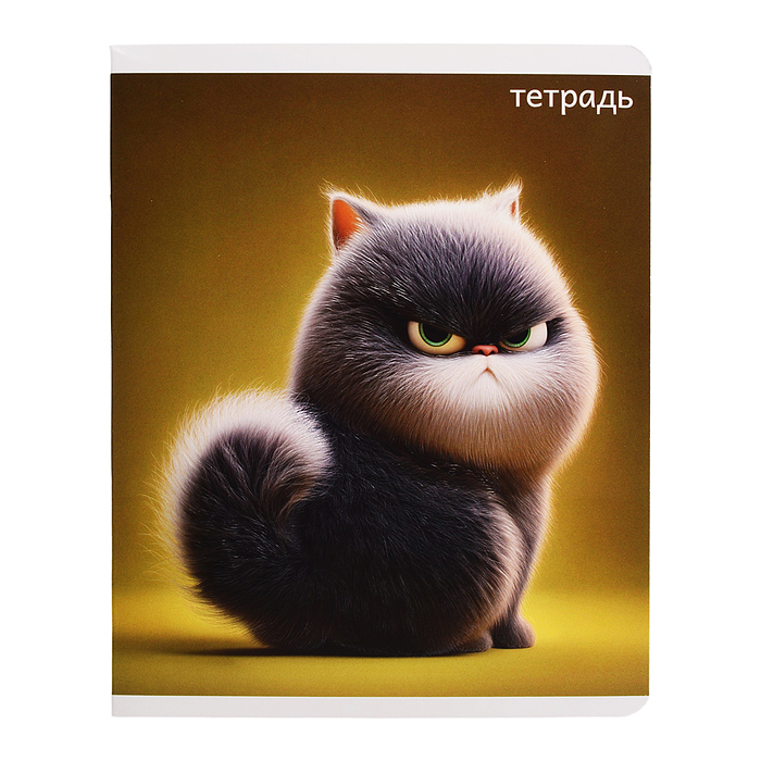Тетрадь 48 л, клетка "Котяры" А5+, мягкий переплёт (2 скобы)