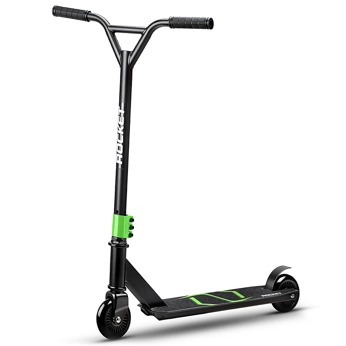 Самокат трюковый R0223 ROCKET,колеса PU/пластик 100 мм,ABEC 7, зеленый (в пакете)