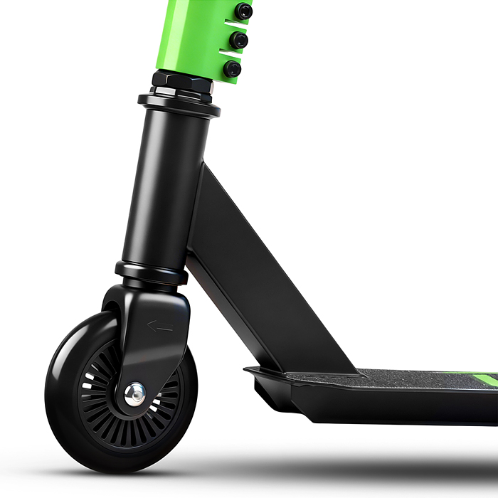 Самокат трюковый R0223 ROCKET,колеса PU/пластик 100 мм,ABEC 7, зеленый (в пакете)