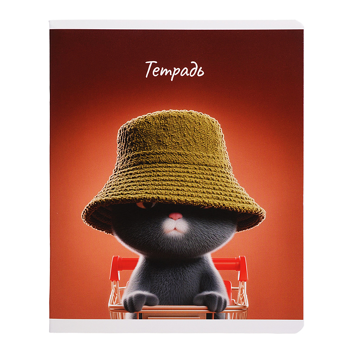 Тетрадь 48 л, клетка "Современные коты" А5+, мягкий переплёт (2 скобы)