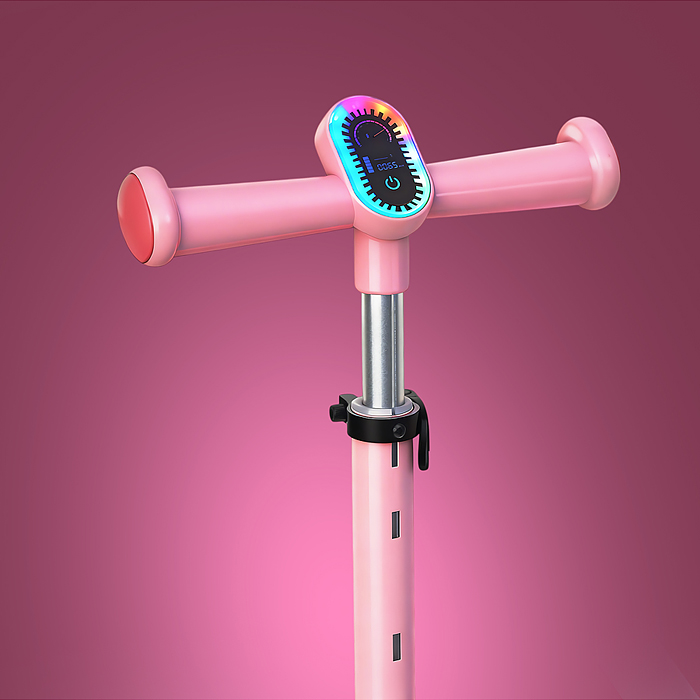 Самокат 3-х колесный ROCKET,колеса PU со светом, R0187 цвет розовый