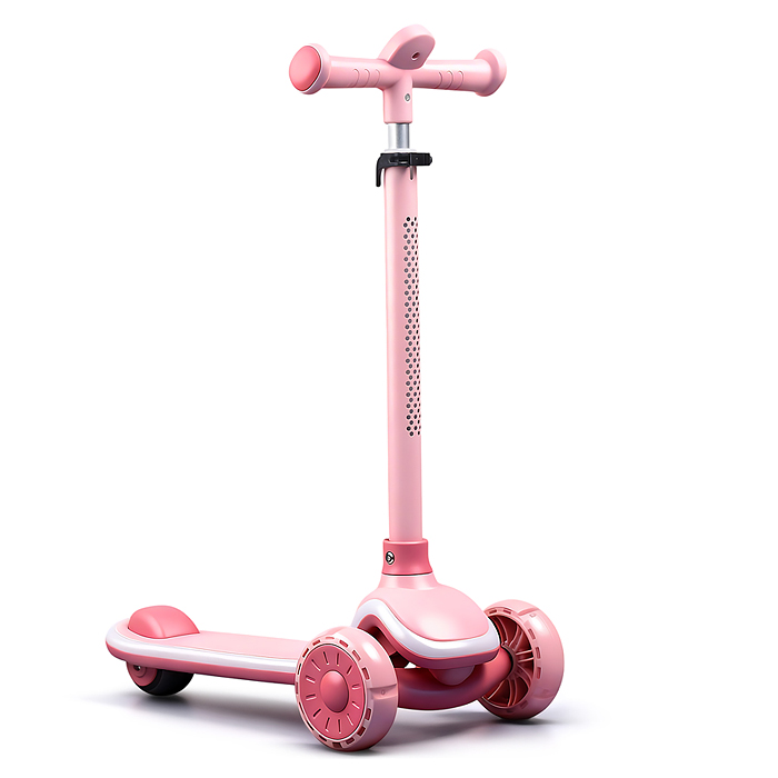 Самокат 3-х колесный ROCKET,колеса PU со светом, R0187 цвет розовый