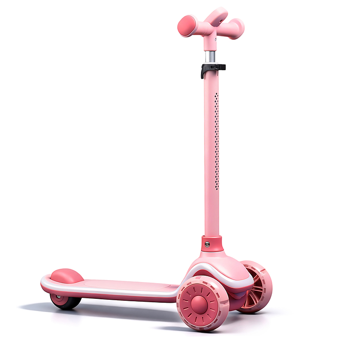 Самокат 3-х колесный ROCKET,колеса PU со светом, R0187 цвет розовый