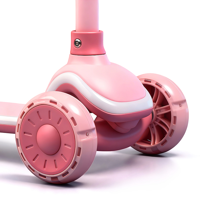 Самокат 3-х колесный ROCKET,колеса PU со светом, R0187 цвет розовый