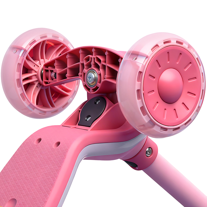 Самокат 3-х колесный ROCKET,колеса PU со светом, R0187 цвет розовый