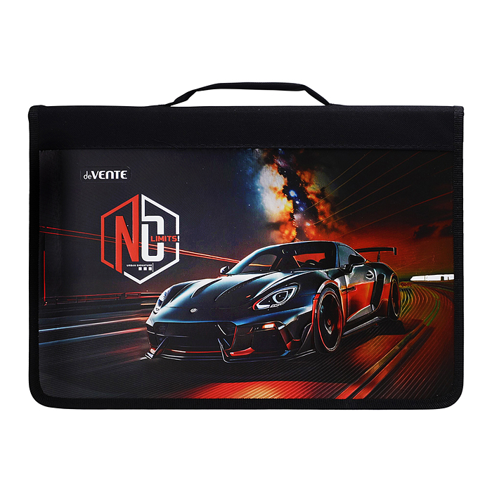 Папка для тетрадей, ИЗО и технологии "No Limits" A4 (337x230x30 мм) с ручкой, на молнии с т