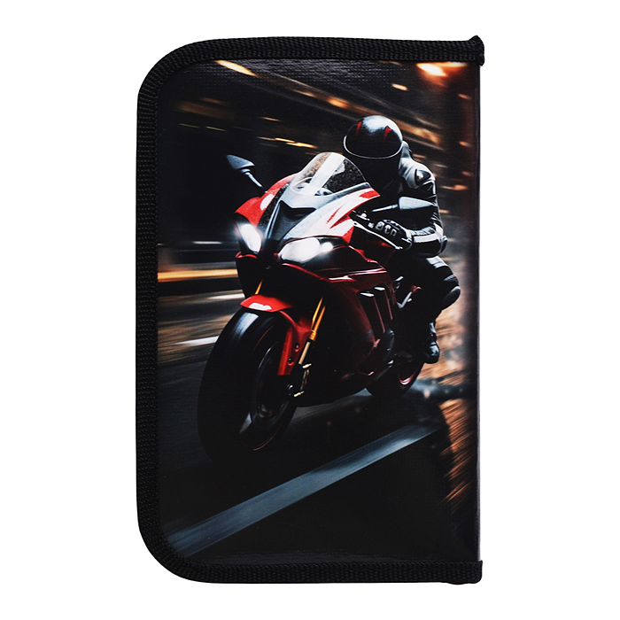 Пенал односекционный большой 190/115 "Крутой байкер"