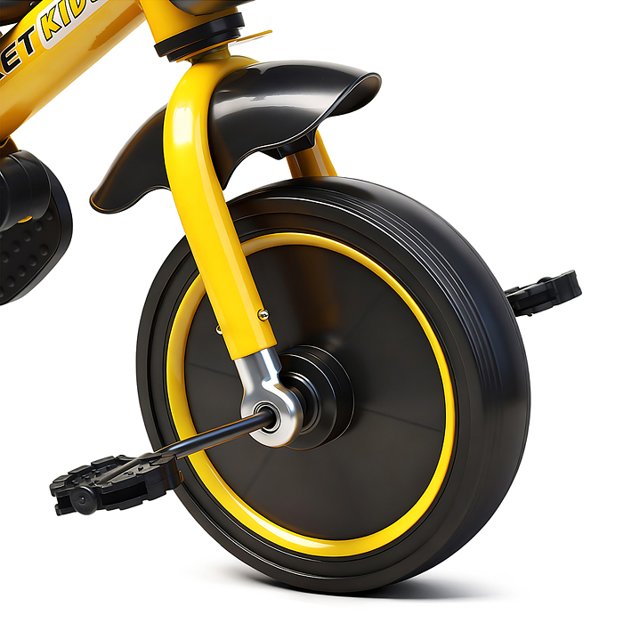 Велосипед трехколесный Rocket 107NEW, колеса EVA 10"/8", цвет желтый