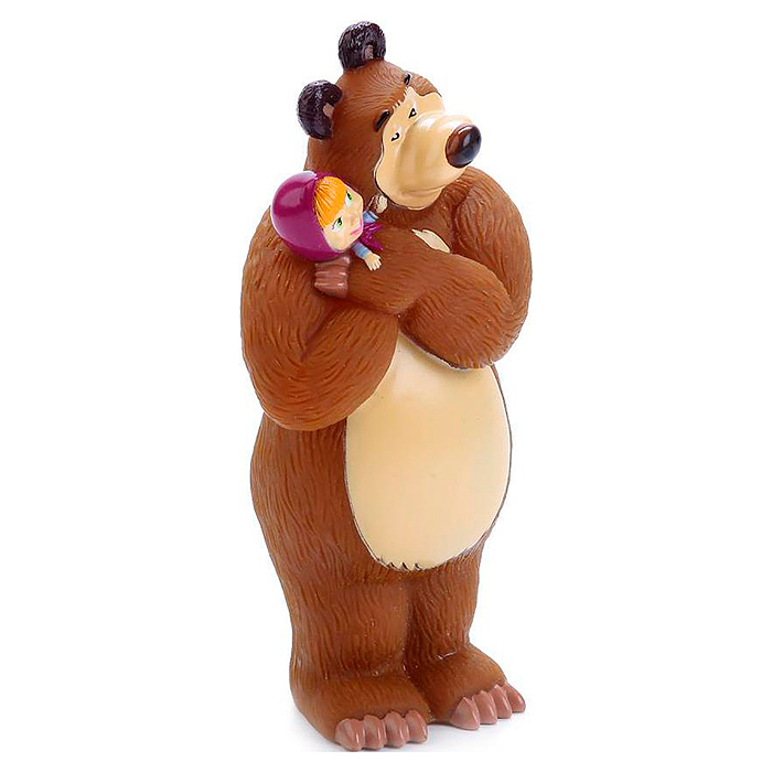 Фигурка для ванной "Маша и Медведь" Медведь с Машей на руках, в сетке