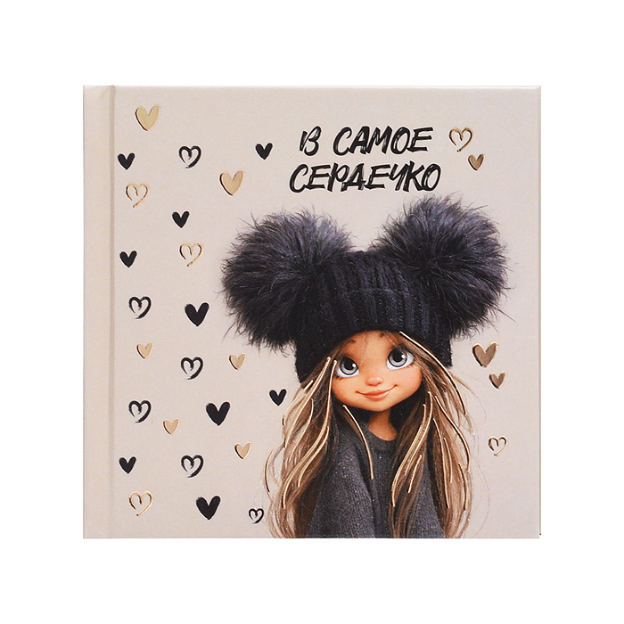 Блокнот 48л. "Девчонка в шапке" 105х105 мм, клетка