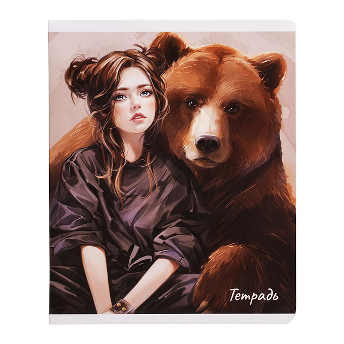 Тетрадь 48 л, клетка "Тотемное животное" А5+, мягкий переплёт (2 скобы)