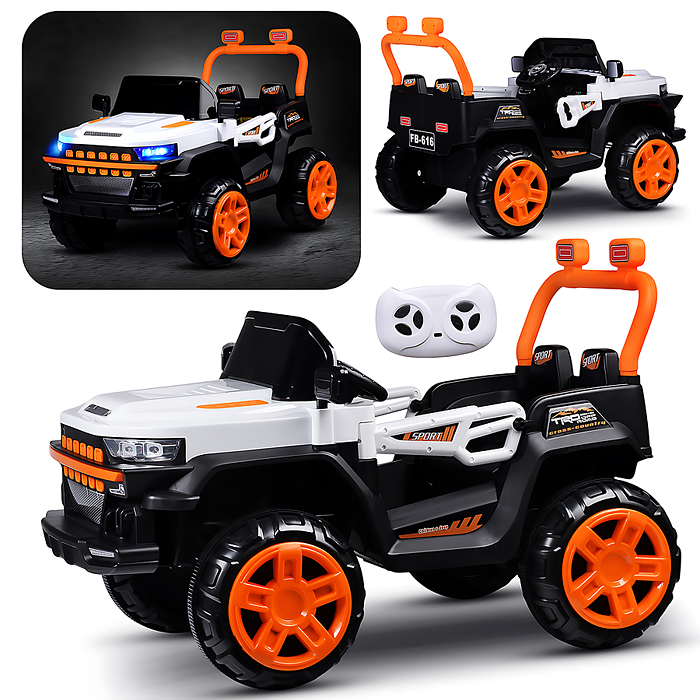 Электромобиль детский FB-616 "Внедорожник" (цвет белый) нет задвижек на дверях