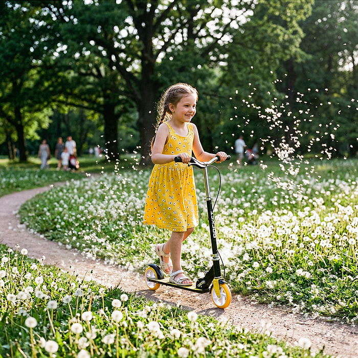 Самокат 2-х колесный R0222 ROCKET,колеса PU/ 145 мм,ABEC 7, желтый (в пакете)