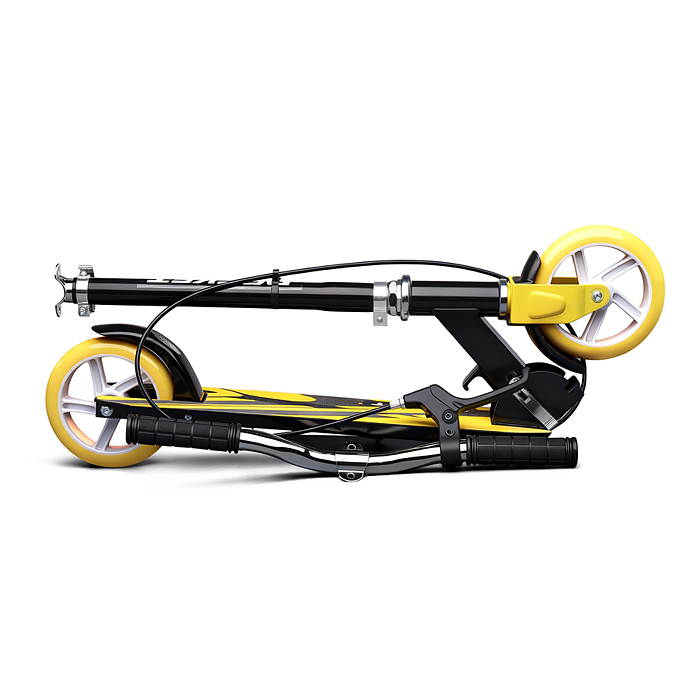 Самокат 2-х колесный R0222 ROCKET,колеса PU/ 145 мм,ABEC 7, желтый (в пакете)