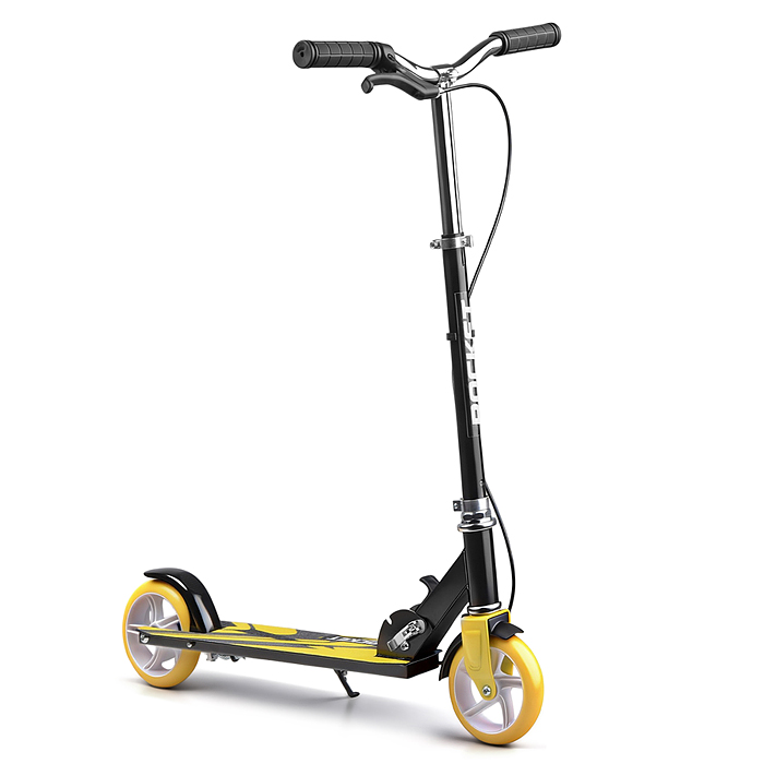 Самокат 2-х колесный R0222 ROCKET,колеса PU/ 145 мм,ABEC 7, желтый (в пакете)