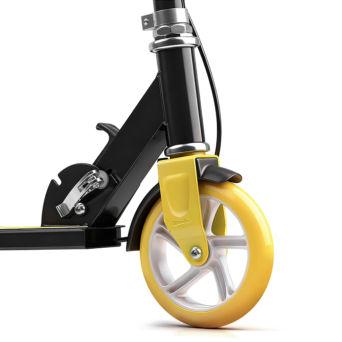 Самокат 2-х колесный R0222 ROCKET,колеса PU/ 145 мм,ABEC 7, желтый (в пакете)
