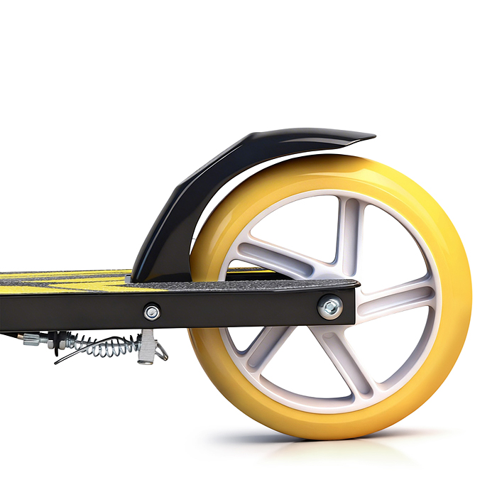 Самокат 2-х колесный R0222 ROCKET,колеса PU/ 145 мм,ABEC 7, желтый (в пакете)