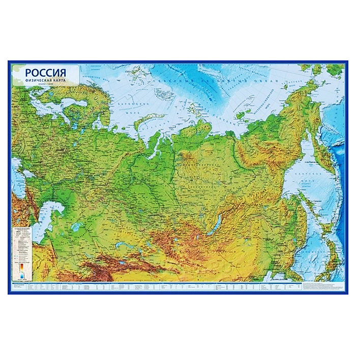 Карта настенная. Россия. Физическая 1:8,5М 101х70 (с ламинацией) 