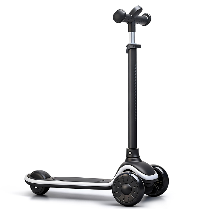 Самокат 3-х колесный ROCKET,колеса PU со светом, R0187 цвет чёрный