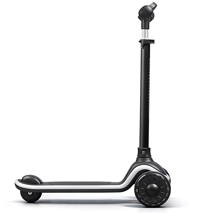 Самокат 3-х колесный ROCKET,колеса PU со светом, R0187 цвет чёрный