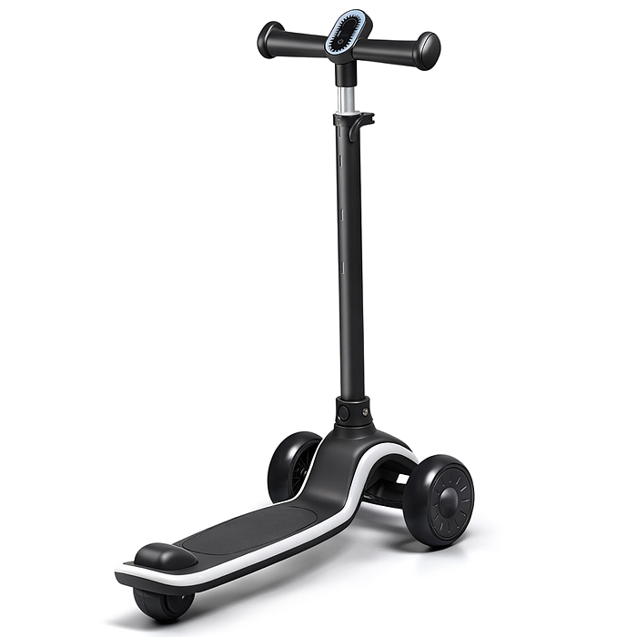 Самокат 3-х колесный ROCKET,колеса PU со светом, R0187 цвет чёрный