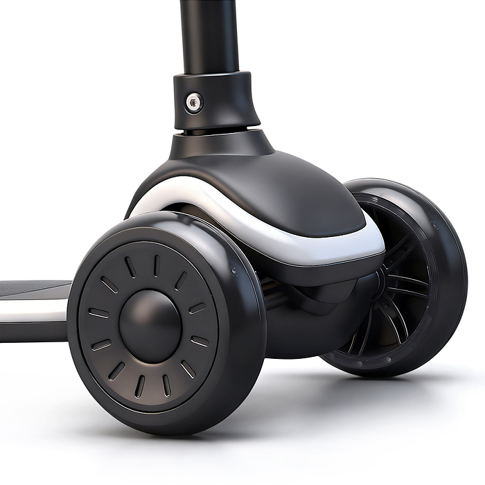 Самокат 3-х колесный ROCKET,колеса PU со светом, R0187 цвет чёрный