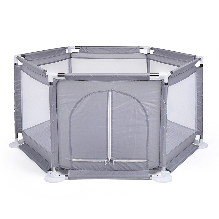 Манеж детский М8-2 шестигранный (113*130*65) цвет серый в пакете