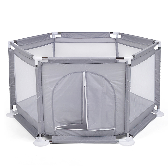 Манеж детский М8-2 шестигранный (113*130*65) цвет серый в пакете