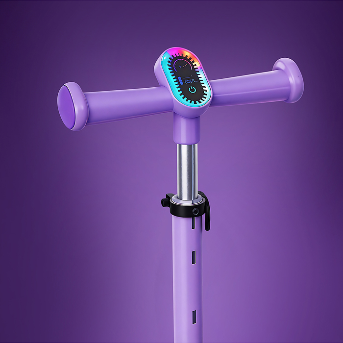 Самокат 3-х колесный ROCKET,колеса PU со светом, R0187 цвет фиолетовый