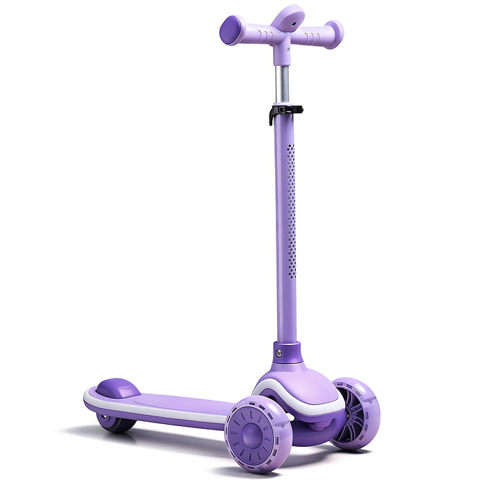 Самокат 3-х колесный ROCKET,колеса PU со светом, R0187 цвет фиолетовый