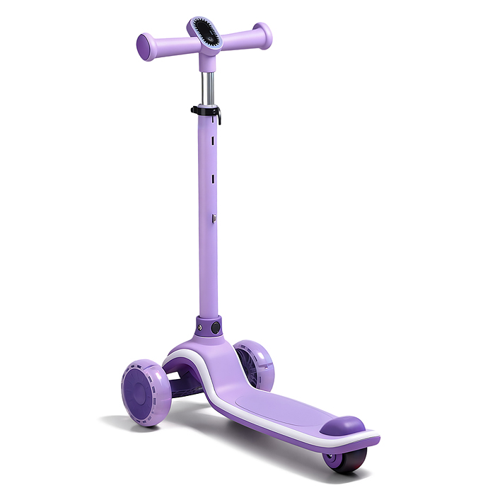Самокат 3-х колесный ROCKET,колеса PU со светом, R0187 цвет фиолетовый