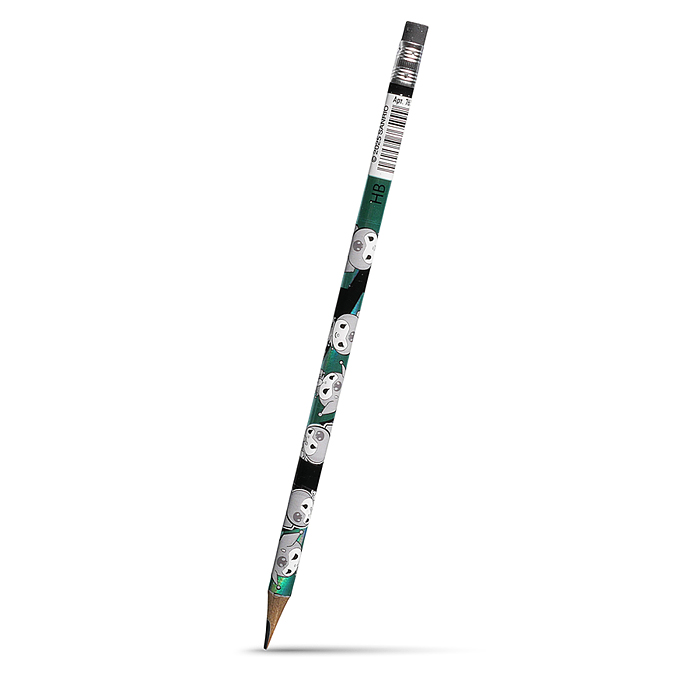 Карандаш чернографитный трехгранный деревянный заточенный с ластиком