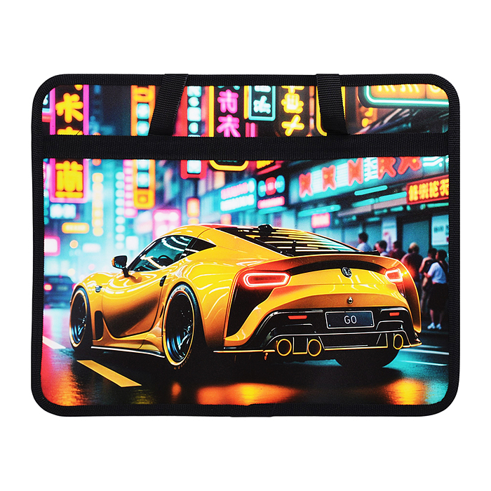 Папка детская А4 пластиковая, с ручками, 330/260/75 "Жёлтая машина"