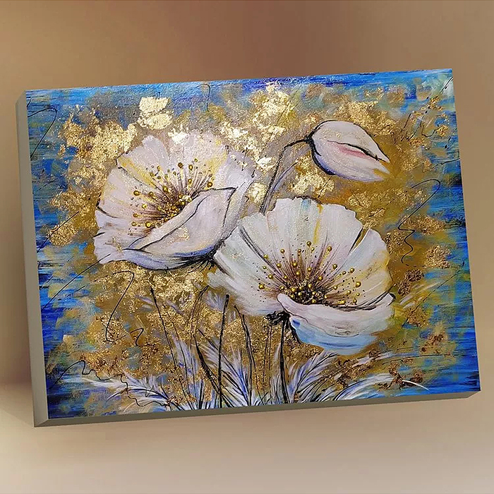 Картина по номерам 40х50 "Запах лета" с поталью золото 21 цвет