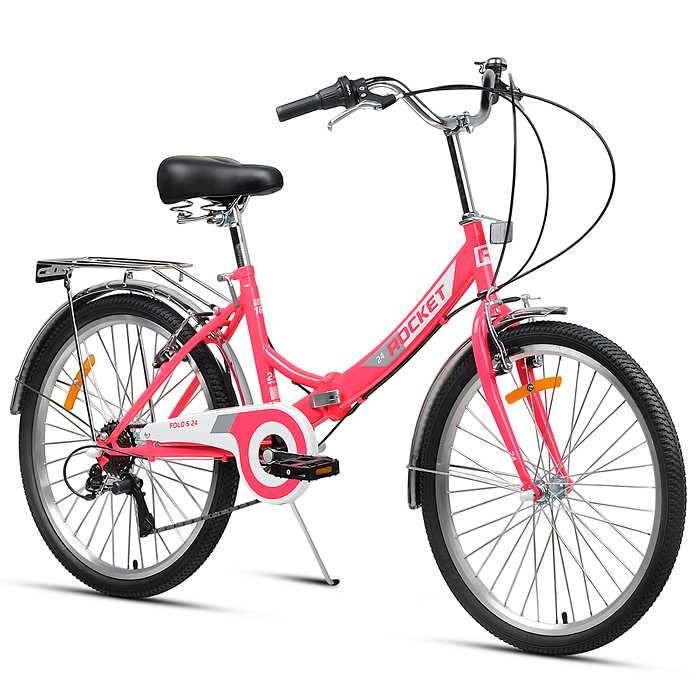 Велосипед 24" Rocket City Fold S 24, цвет розовый, размер 16"
